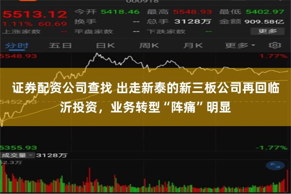 证券配资公司查找 出走新泰的新三板公司再回临沂投资，业务转型“阵痛”明显